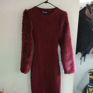 Burgendy sweater dress